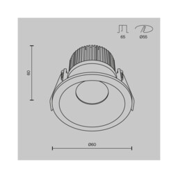 Zoom Outdoor Recessed Downlight White 3000K 470lm IP65 - thumbnail 2