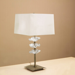 Akira Table Lamp 2 Light E27, Antique Brass With Cream Shade - thumbnail 2