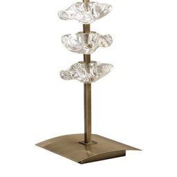 Akira Table Lamp 2 Light E27, Antique Brass With Cream Shade - thumbnail 3