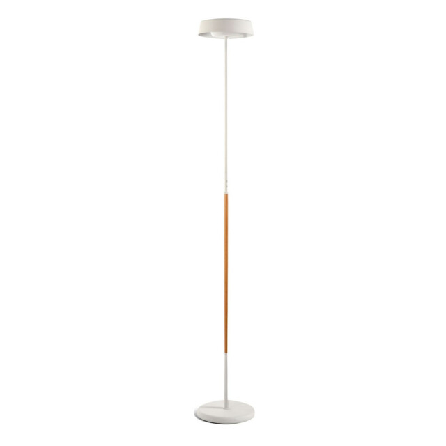 Noa Floor Lamp 2 Light 21W Down 9W Up LED 3000K, 3000lm, Touch Dimmer, Matt White/Beech - image 1