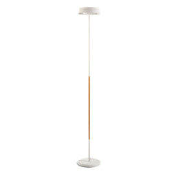 Noa Floor Lamp 2 Light 21W Down 9W Up LED 3000K, 3000lm, Touch Dimmer, Matt White/Beech - thumbnail 1