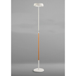 Noa Floor Lamp 2 Light 21W Down 9W Up LED 3000K, 3000lm, Touch Dimmer, Matt White/Beech - thumbnail 2