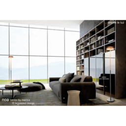 Noa Floor Lamp 2 Light 21W Down 9W Up LED 3000K, 3000lm, Touch Dimmer, Matt White/Beech - thumbnail 5