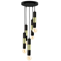 Magnum Cluster Pendant Ceiling Light Black, Gold, 30cm, 5x E27