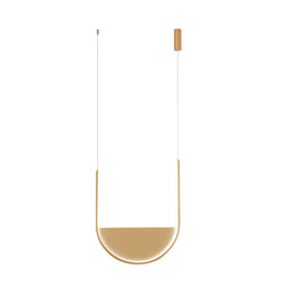 Evoria 32cm Pendant Ceiling Light Gold Matt-Champagne Glass LED 3000-4000K Dimmable