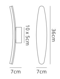 Hemisferic Wall Lamp 6W LED 3000K, 540lm, Satin Aluminium, Frosted Acrylic - thumbnail 2