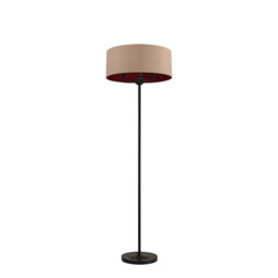Banyan 3 Light Switched Floor Lamp With 50cm x 20cm Dual Faux Silk Fabric Shade Matt Black/Antique Gold - thumbnail 5
