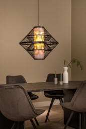 Lucide PASQUINO - Pendant light - Ø 60 cm - 1xE27 - Black - Essential - thumbnail 3