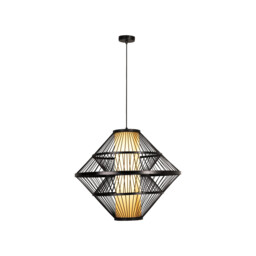 Lucide PASQUINO - Pendant light - Ø 60 cm - 1xE27 - Black - Essential - thumbnail 1