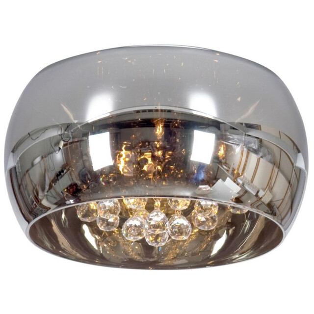 Snow Glass & Crystal Ceiling Light Chrome