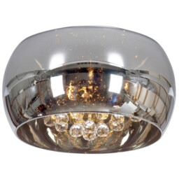 Snow Glass & Crystal Ceiling Light Chrome