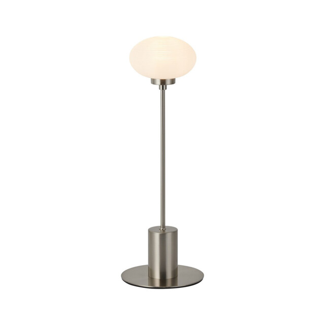 Addie Table Lamp, 1 Globe Light G9, Satin Nickel/Opal Glass - image 1