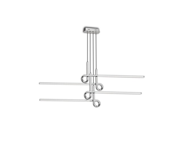 Cinto Semi Flush Ceiling Light Pendant 42W LED, 3000K, 3360lm, Polished Chrome - image 1
