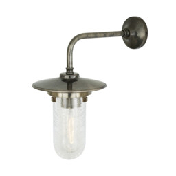 Florin Outdoor Wall Light, Antique Silver, Crackled Glass, IP65
