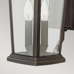 Bromley 2 Light Outdoor Medium Wall Lantern Light Bronze IP44, E14 - thumbnail 3