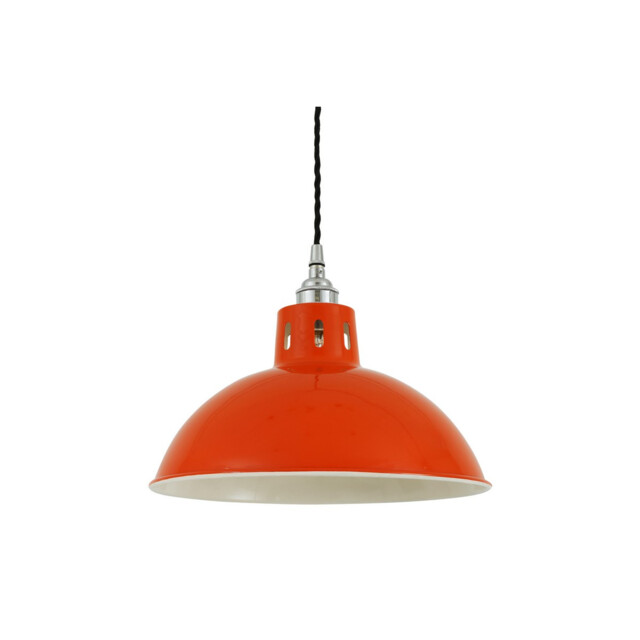 Osson Dome Pendant, Orange, Chrome