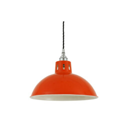 Osson Dome Pendant, Orange, Chrome