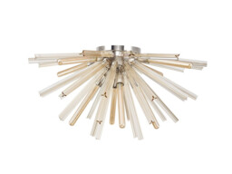 Hornby 8 Light E27, Semi Flush Polished Nickel , Champagne Gold Glass - thumbnail 5