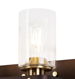 Preston Wall Lamp 2 Light E27, Brown Oxide, Bronze With Clear Glass Shades - thumbnail 5