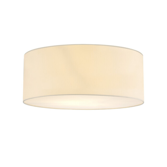 Baymont White 5 Light E27 Universal Flush Ceiling Fixture With 60cm x 22cm Faux Silk Shade, Ivory Pearl/White Laminate - image 1