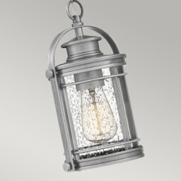 Quoizel Booker Outdoor Pendant Ceiling Light Industrial Aluminium, IP44 - thumbnail 3