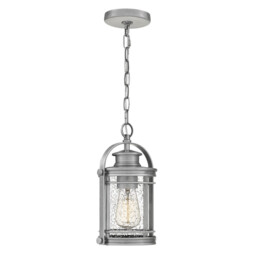 Quoizel Booker Outdoor Pendant Ceiling Light Industrial Aluminium, IP44 - thumbnail 1