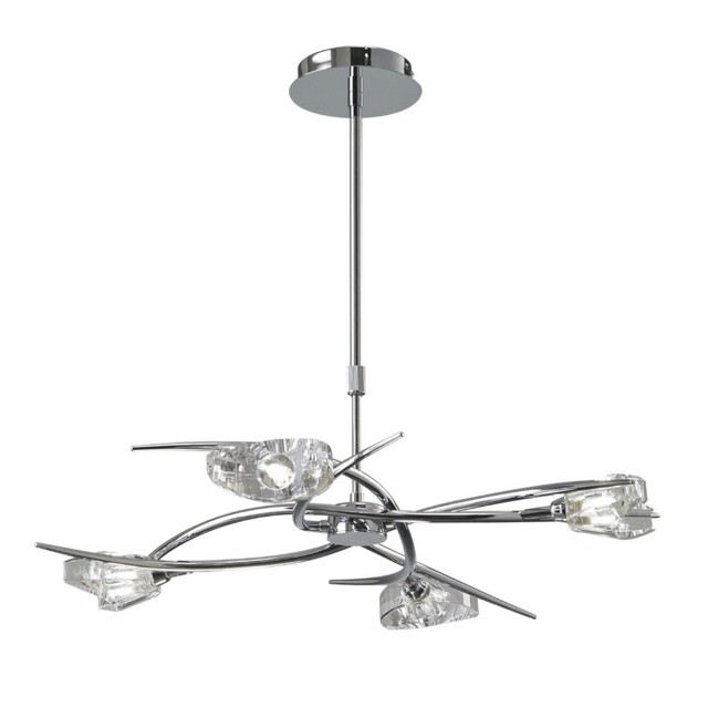 Eclipse Telescopic Semi Flush Convertible 4 Light G9, Polished Chrome - image 1