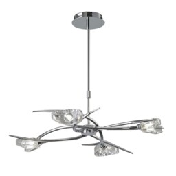 Eclipse Telescopic Semi Flush Convertible 4 Light G9, Polished Chrome