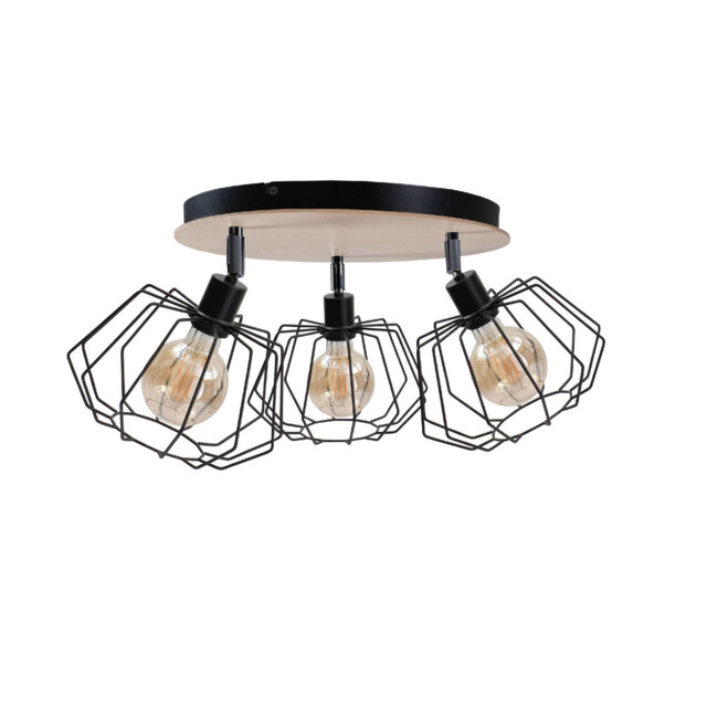 Soho Ceiling Spotlight Clusters Wood, 32cm, 3x E27