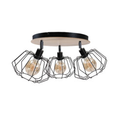 Soho Ceiling Spotlight Clusters Wood, 32cm, 3x E27