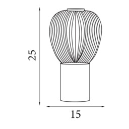 Ella Table Lamp Wood & Opal Ribbed Glass - thumbnail 3