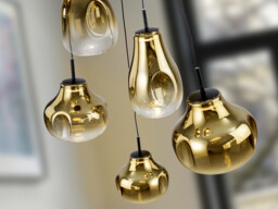 Aledis Cluster Pendant Ceiling 5 Light Black, Gold LED 3000K - thumbnail 3