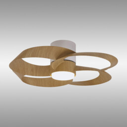 Rose 24W LED Dimmable Ceiling Light With Built-In 25W DC Reversible Fan, Remote Control 2700-5000K, 1800lm, White/Wood - thumbnail 2