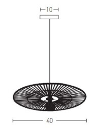 Silikou 40cm Wire Frame Pendant Ceiling Light White - Natural Bamboo 1xE27 - thumbnail 3