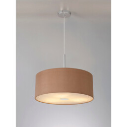 Baymont Polished Chrome 3 Light E27 Single Pendant With 50cm x 20cm Dual Faux Silk Shade, Antique Gold/Ruby - thumbnail 2