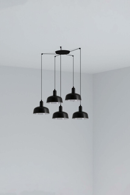 Tatawin Small Cluster Pendant Ceiling Light Black, Gloss Black 5x E27