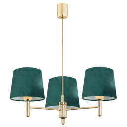 Ponte Plus Multi Arm Pendant Ceiling 3 Light Green, Dark Brass Steel - thumbnail 1
