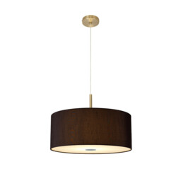 Baymont Antique Brass 5 Light E27 Single Pendant With 60cm x 22cm Faux Silk Shade, Black/White Laminate - thumbnail 5