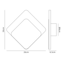 Altona Magnetic Base Wall Lamp, 12W LED 3000K 498lm, 15, 19cm Diamond Bottom Offset, Sand White, Acrylic Frosted Diffuser - thumbnail 2