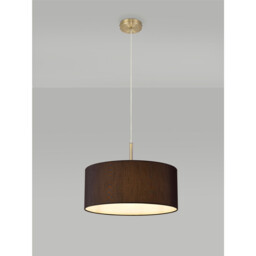 Baymont Antique Brass E27 Single Pendant With 40cm x 18cm Faux Silk Shade, Black/White Laminate - thumbnail 2