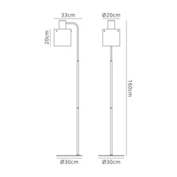Ghent Large Floor Lamp, 1 Light E27, Mocha / Smoke Fade Glass - thumbnail 2