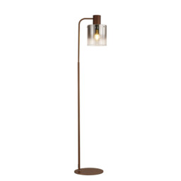 Ghent Large Floor Lamp, 1 Light E27, Mocha / Smoke Fade Glass