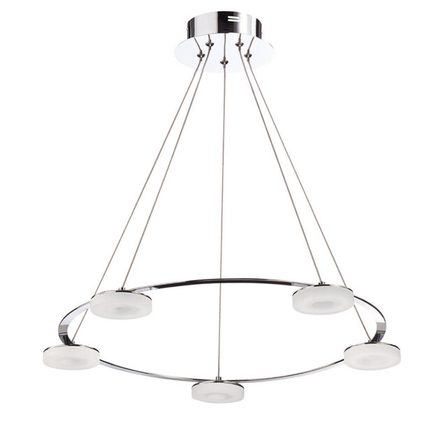 Nimbus Pendant 5 Light 25W LED 3000K, 2200lm, Polished Chrome/Frosted Acrylic - image 1
