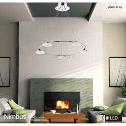 Nimbus Pendant 5 Light 25W LED 3000K, 2200lm, Polished Chrome/Frosted Acrylic - thumbnail 3