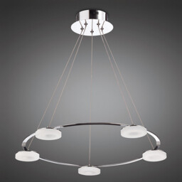 Nimbus Pendant 5 Light 25W LED 3000K, 2200lm, Polished Chrome/Frosted Acrylic - thumbnail 2