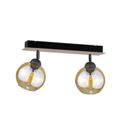 Thea Twin Ceiling Spotlight Wood, 50cm, 2x E27