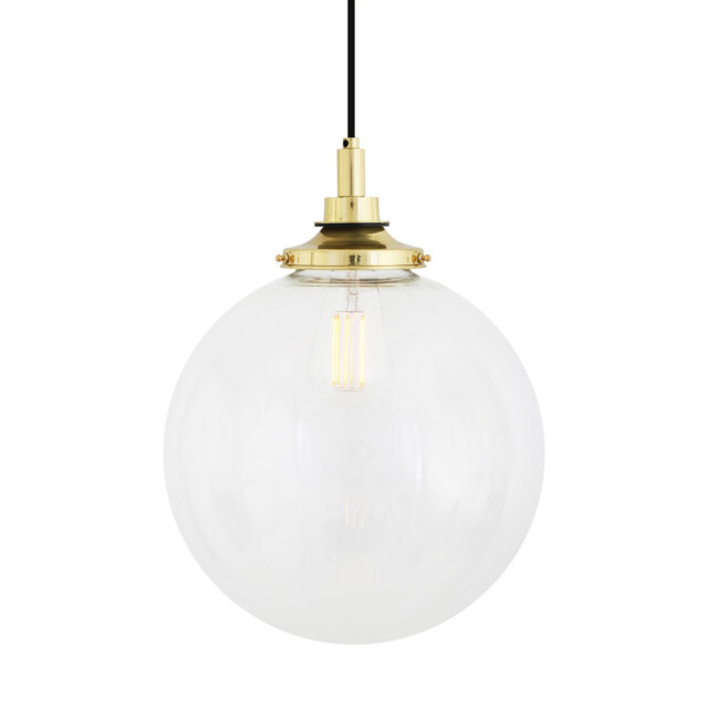 Laguna Bathroom 30cm Globe Pendant Light, Polished Brass, IP44