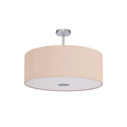 Baymont Polished Chrome E27 Semi Flush With 60cm x 22cm Dual Faux Silk Shade, Antique Gold/Ruby - thumbnail 5