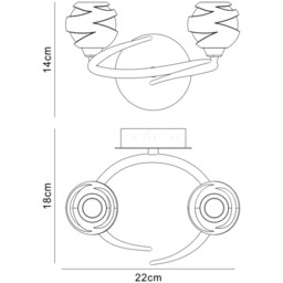 Loop Wall Lamp 2 Light G9 ECO, Satin Nickel - thumbnail 5