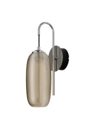 Jamestown Switched Wall Lamp, 1 x 6W LED, 4000K, 720lm, Polished Chrome, Black With Champagne Glass, 3yrs Warranty - thumbnail 5